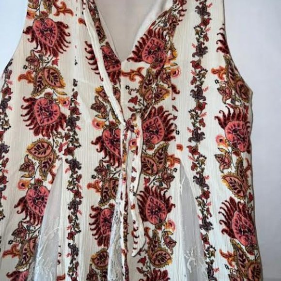 Coco + Jaimeson HIGH NECK DRESS ALMOND WITH FLORAL PRINT SZ L - Picture 3 of 7